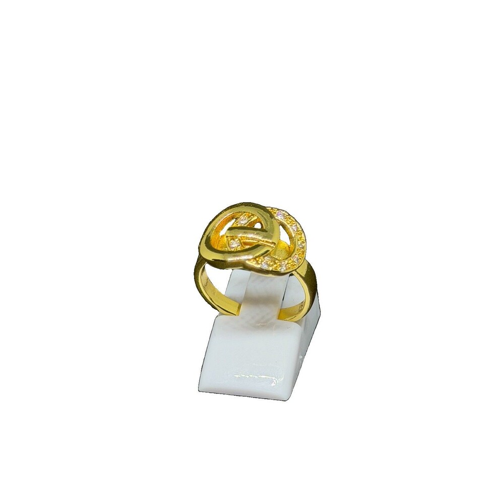 Gold Tone Knot Style Band Ring Metal No Stone 0 Gemstones Size 8 - Picture 5 of 7